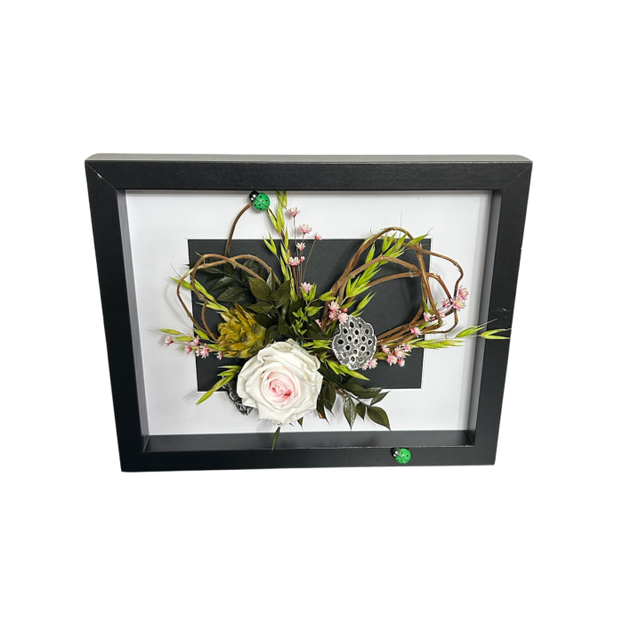 Tablou Decorativ cu Trandafir Criogenat | Aranjament Floral Handmade [3]
