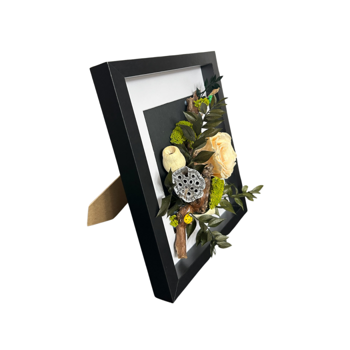 Tablou decorativ cu trandafir criogenat și licheni stabilizați – Design natural și elegant [4]