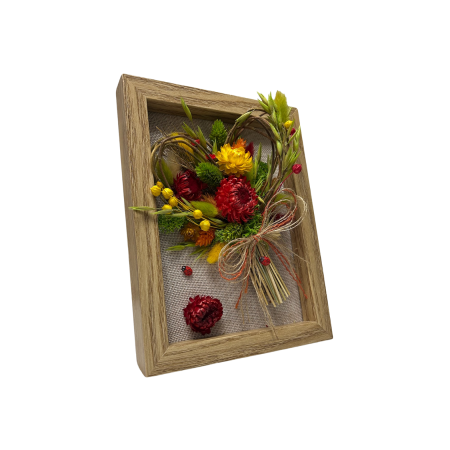 Mărțișor handmade rustic cu flori uscate și fundă din sfoară [1]