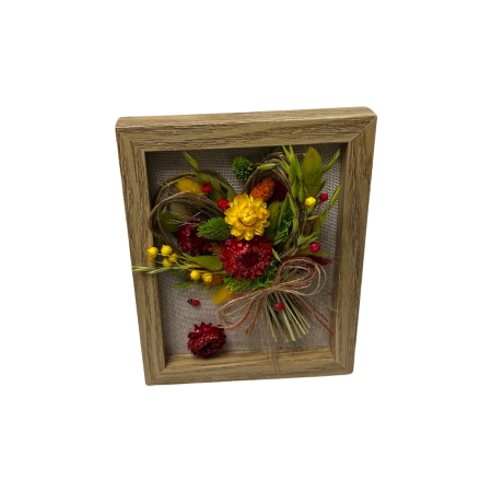 Mărțișor handmade rustic cu flori uscate și fundă din sfoară [2]