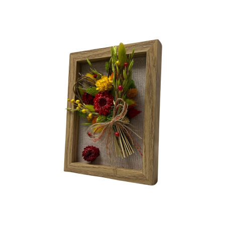 Mărțișor handmade rustic cu flori uscate și fundă din sfoară [3]