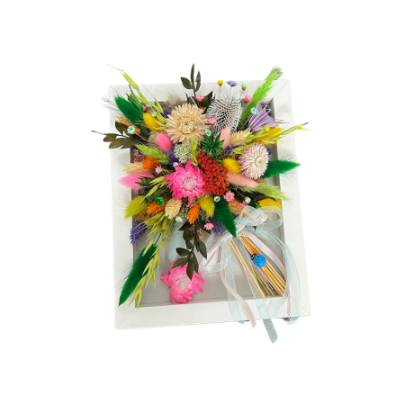 Tablou Decorativ „Buchet Pastelat” – Flori Uscate și Eleganță Handmade [1]