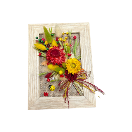 Tablouri licheni - Mărțișor Handmade cu Flori Uscate și Buburuze