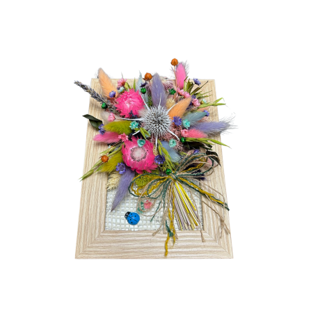 Mărțișor Handmade „Povestea Primăverii” – Flori Uscate în Cadru Rustic [1]