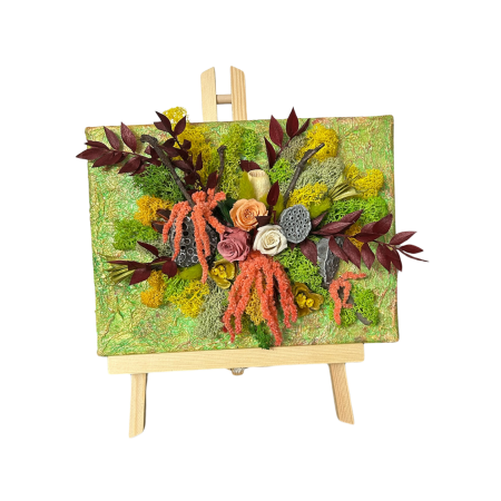 Tablouri licheni - Tablou Decorativ „Armonie Botanică” – Rafinament Natural și Eleganță