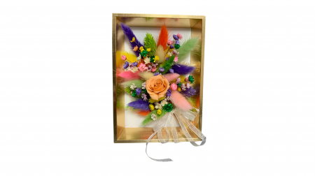 Tablou Elegant cu Flori Uscate și Trandafir Criogenat - Artă Naturală [4]