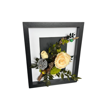 Tablou decorativ cu trandafir criogenat și licheni stabilizați – Design natural și elegant [2]