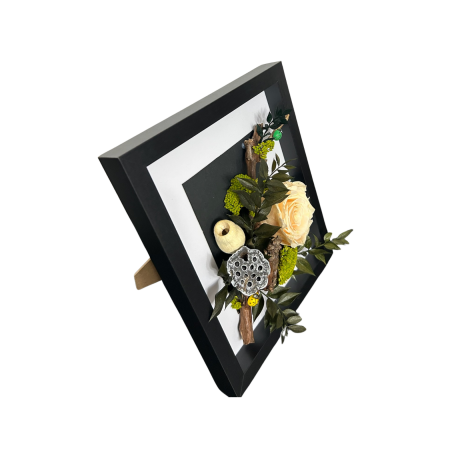 Tablou decorativ cu trandafir criogenat și licheni stabilizați – Design natural și elegant [4]