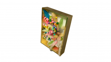 Tablou Floral cu Trandafir Criogenat Roz - Eleganță Handmade în Culori Pastelate [3]
