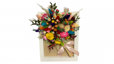 Tablouri flori uscate - Tablou Floral Handmade - Culori Vii și Eleganță Naturală