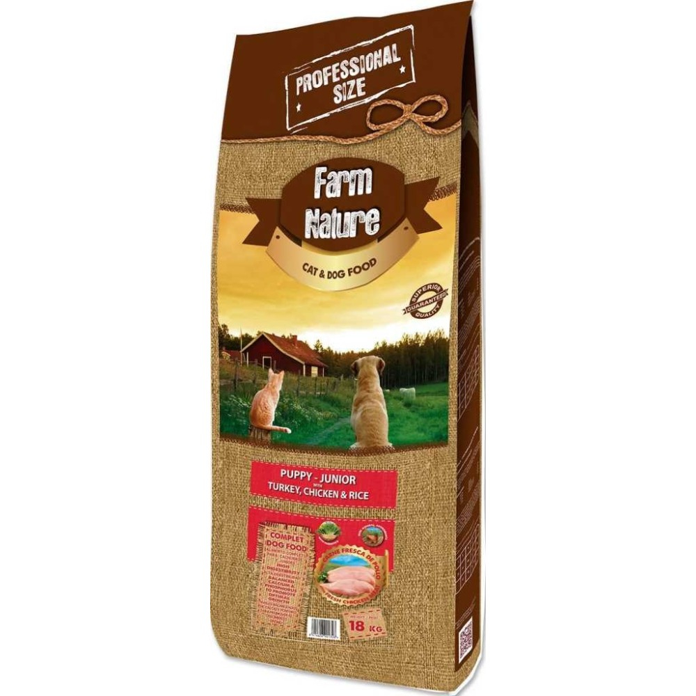 Farm Nature Dog Puppy Junior Turkey and Chicken with Rice 18kg (Pui, curcan si orez) [1]