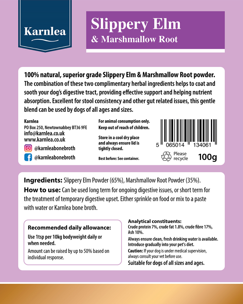 Karnlea Slippery Elm and Marshmallow Root Powder 200g ( Pudra de Ulmur Rubra si Althaea) [2]