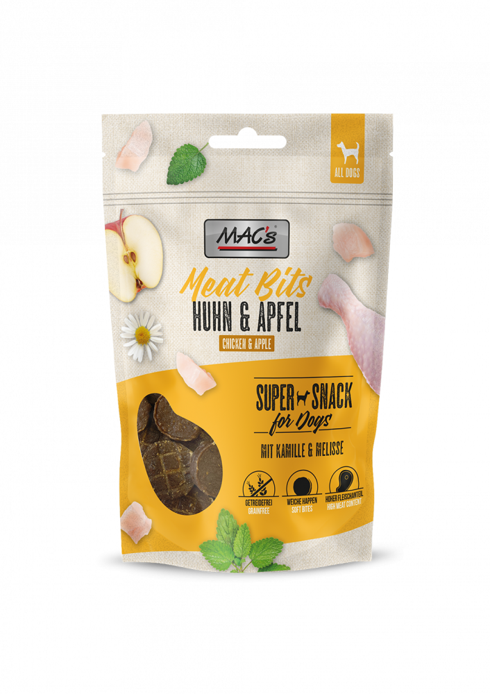 Macs Dog Meat Bits Chicken and Apple 90g (Pui si Mar) [1]
