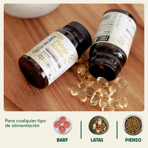 WILD BALANCE PELAJE RADIANTE - Capsule Omega 3 din Ulei de Pește pentru Câini și Pisici [3]