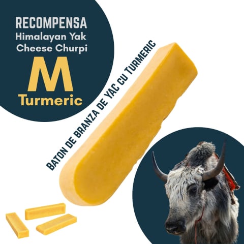 RECOMPENSE - Baton branza de Yak Himalaya Churpi cu Turmeric  M - recompensa caini