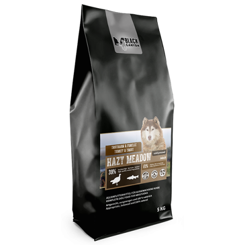 HRANA USCATA - Black Canyon Dog Cold Pressed Hazy Meadow Turkey and Trout 5kg (Curcan si Pastrav)