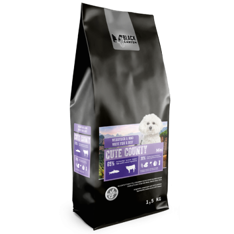 HRANA USCATA - BLACK CANYON Dog Cute County Mini White Fish and Beef 1,5kg (Peste Alb si Vita)