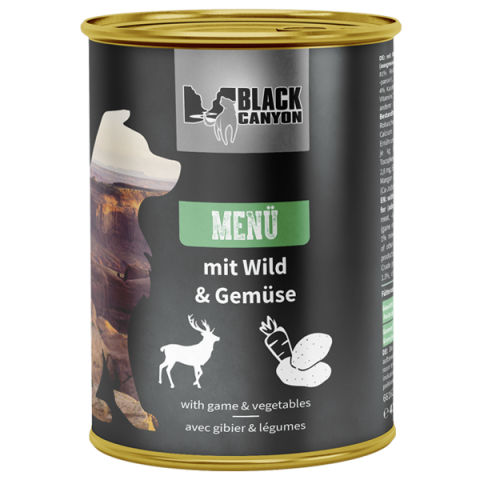 Conserve - Black Canyon Dog MENU Beef with Venison and Vegetables 400g (Vita, vanat si legume)