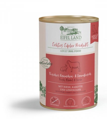 CAINI - Eifel Land Dog Fresh Rabbit And Lamb 800g (Carne de iepure si miel)