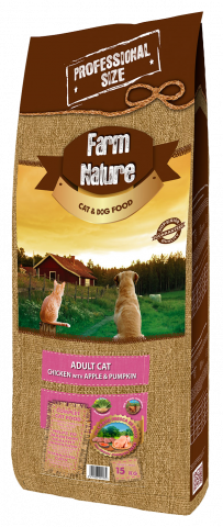 PISICI - Farm Nature  Cat CHICKEN WITH APPLE & PUMPKIN 15kg