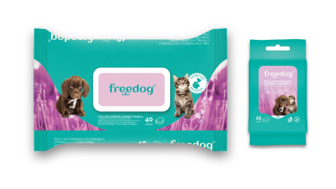 PISICI - Freedog  Cleaning Wipes LAVANDER AND VANILLA Large 40 pcs 28 x 18 cm - Servetele Umede
