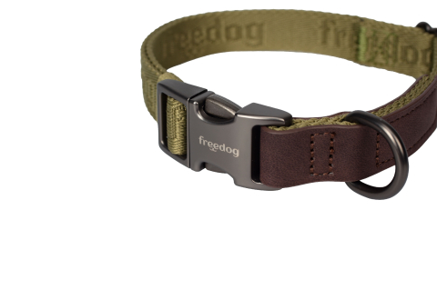 Freedog Linum Collar GREEN FOREST M 20mm x 25/35cm - Zgarda [1]