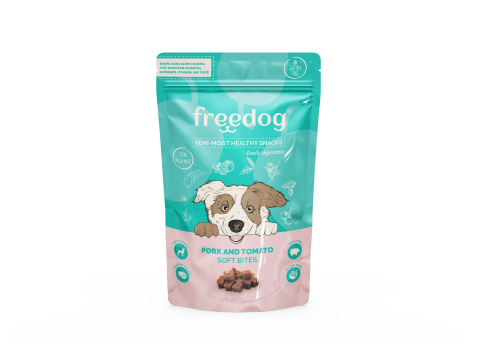 CAINI - Freedog Snack Semi-Moist Pork & Tomato 100gr (Porc si Rosie)
