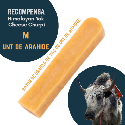 RECOMPENSE - Baton branza de Yak Himalaya Churpi M cu Unt de Arahide - recompensa caini