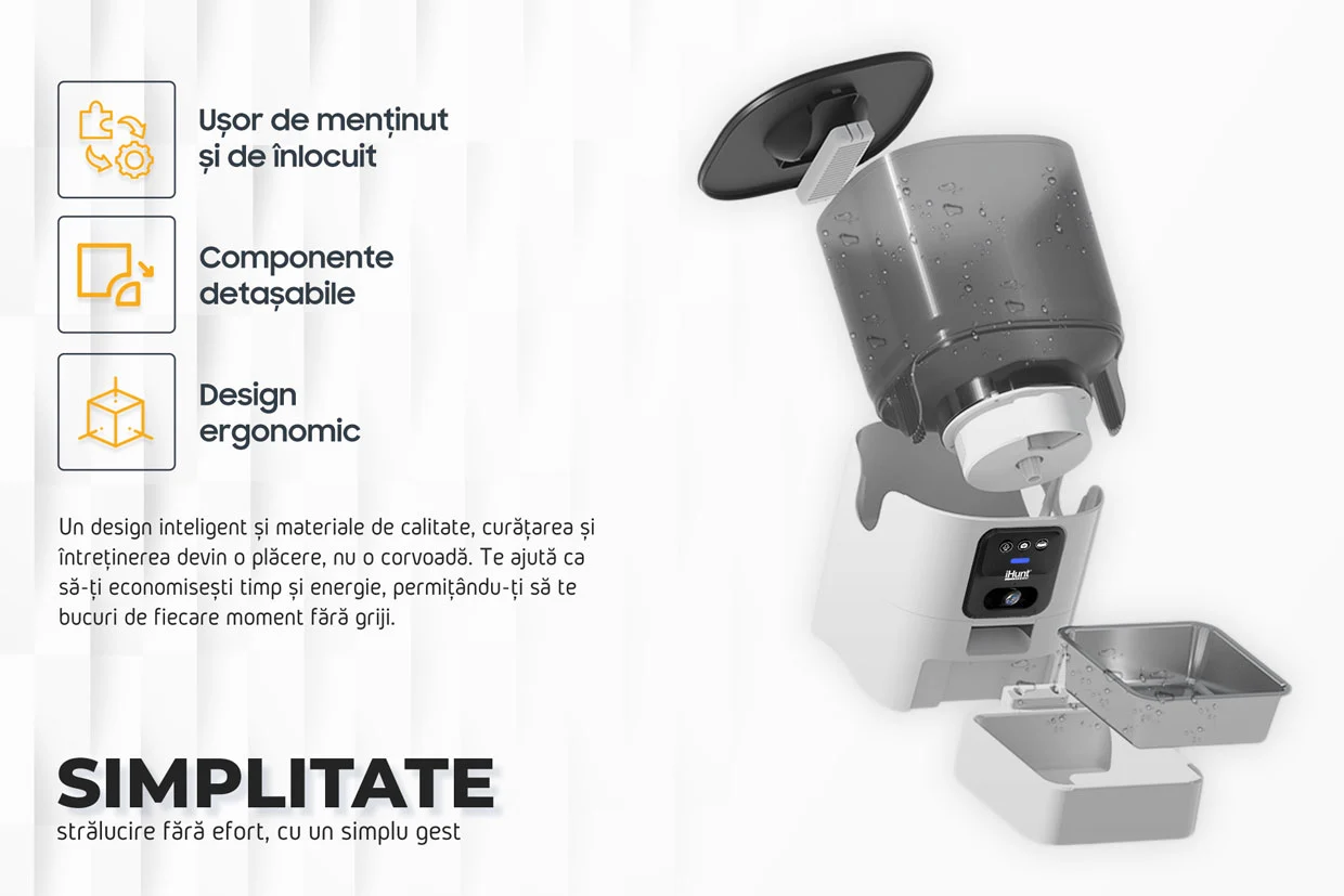 Hranitor Automat Inteligent Pentru Caini Si Pisici 6L Cu Camera Full HD, Wi-Fi Si Aplicație Mobila [1]