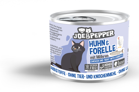 HRANA UMEDA - Joe & Pepper Cat Chicken Trout And Carrots 200g (Pui & Pastrav cu Morcovi)