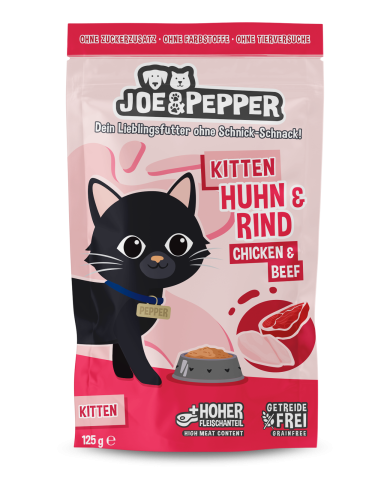 HRANA UMEDA - Joe and Pepper Pouch Kitten Chicken & Beef 125g (Pui si Vita)