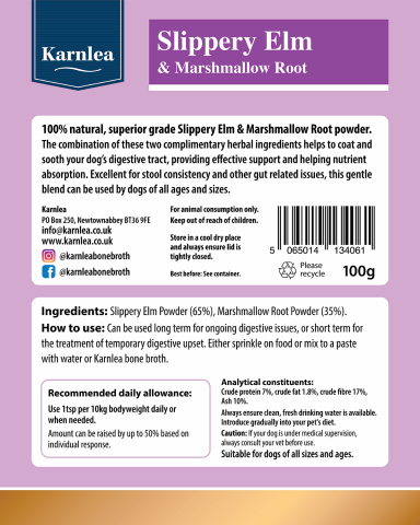 Karnlea Slippery Elm and Marshmallow Root Powder 200g ( Pudra de Ulmur Rubra si Althaea) [1]