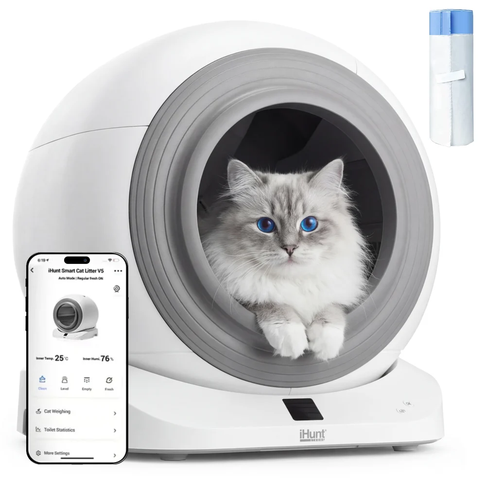 PISICI - Litiera Automata Smart Cat Litter V5 Cu Spray Deodorizare, Wi-Fi, Senzori, Aplicatie Smart