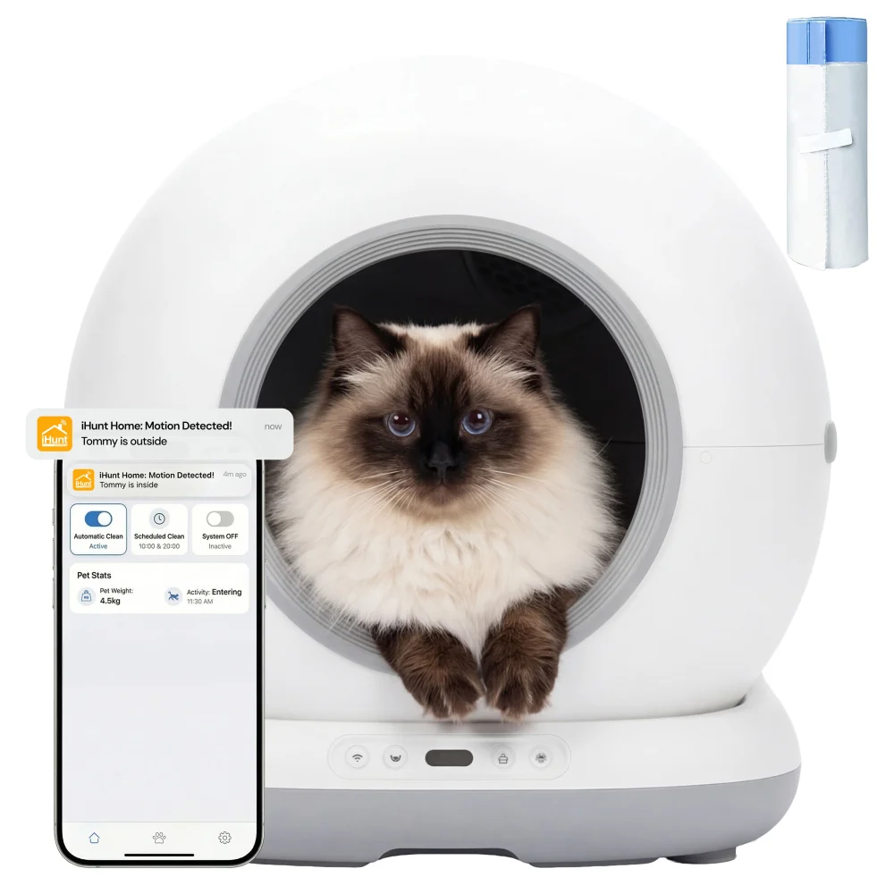PISICI - Litiera Automata Smart Cat Litter V6 Cu Spray Deodorizare, Wi-Fi, Senzori, Aplicatie Smart