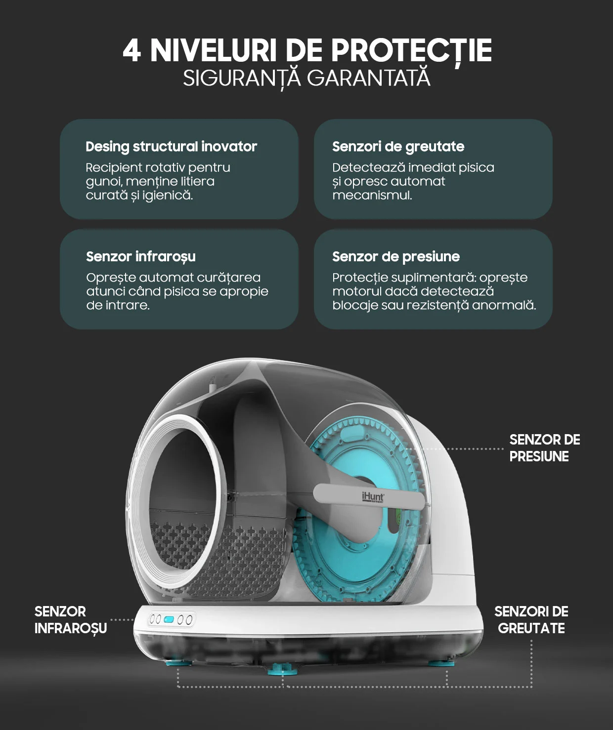 Litiera Automata Smart Cat Litter V7 Camera, Wi-Fi, Senzori, Camera Video, Aplicatie Smart [4]