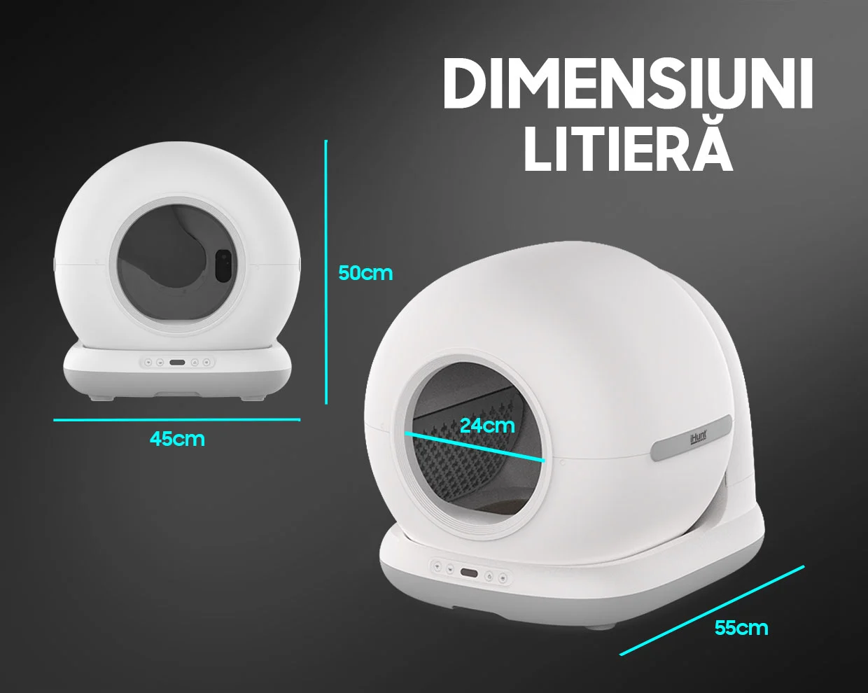 Litiera Automata Smart Cat Litter V7 Camera, Wi-Fi, Senzori, Camera Video, Aplicatie Smart [5]