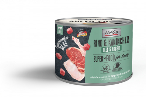 PISICI - MACs Cat Gourmet Beef and Rabbit 200g