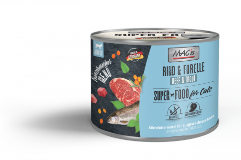 PISICI - MACs Cat Gourmet Beef and Trout 200g