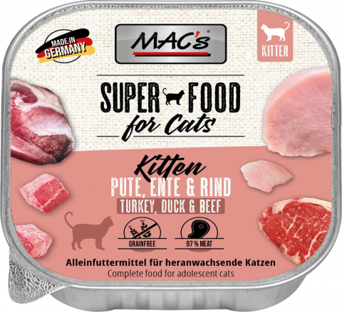 HRANA UMEDA - MACs Cat Kitten Turkey Duck and Beef 100g