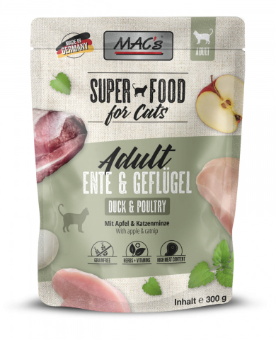 HRANA UMEDA - MACs Cat Pouch Duck And Poultry 300g (Rață și păsări de curte)