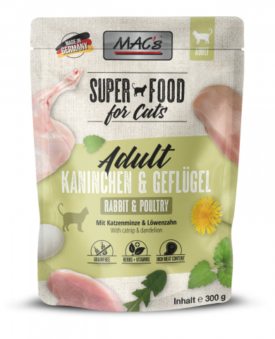 HRANA UMEDA - MACs Cat Pouch Rabbit and Poultry 300g (Iepure și Pui)