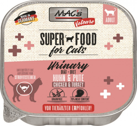Dieta - MACs Cat Vetcare Urinary Chicken and Turkey 100g