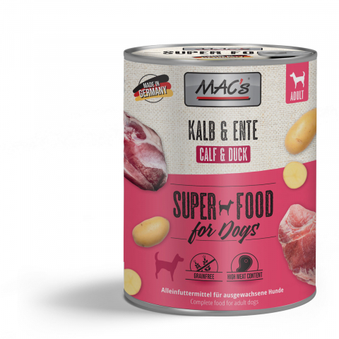 HRANA UMEDA - MACs Dog Calf and Duck 800g (Vițel și Rață)
