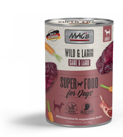 Conserve - MACs Dog Game and Lamb 400g ( Vanat si miel)