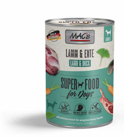 Conserve - MACs Dog Lamb and Duck 400g (Miel si Rață)