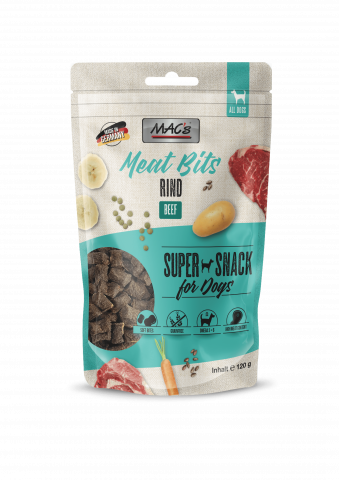 CAINI - MACs Dog Meat Bits Beef 120g ( Snack cu Carne de vită)
