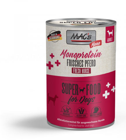 HRANA UMEDA - MACs Dog Mono Fresh Horse 400g Cal Proaspat)