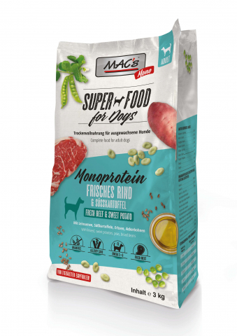 CAINI - MACs Dog Mono Fresh Beef 3kg (carne de vită proaspătă)