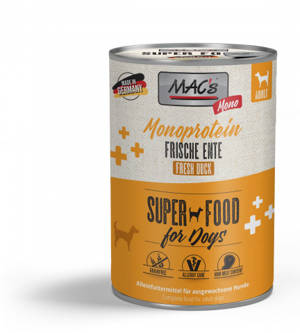 CAINI - MACs Dog Mono fresh Duck 400g ( Rață proaspătă)