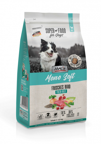 CAINI - MACs Dog Mono Soft Fresh Beef 1.5 kg (Carne proaspătă de vită)